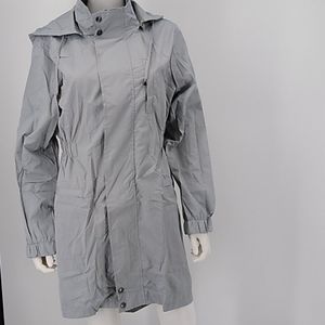 Gray Waterproof Removable Hood Trench coat Jacket